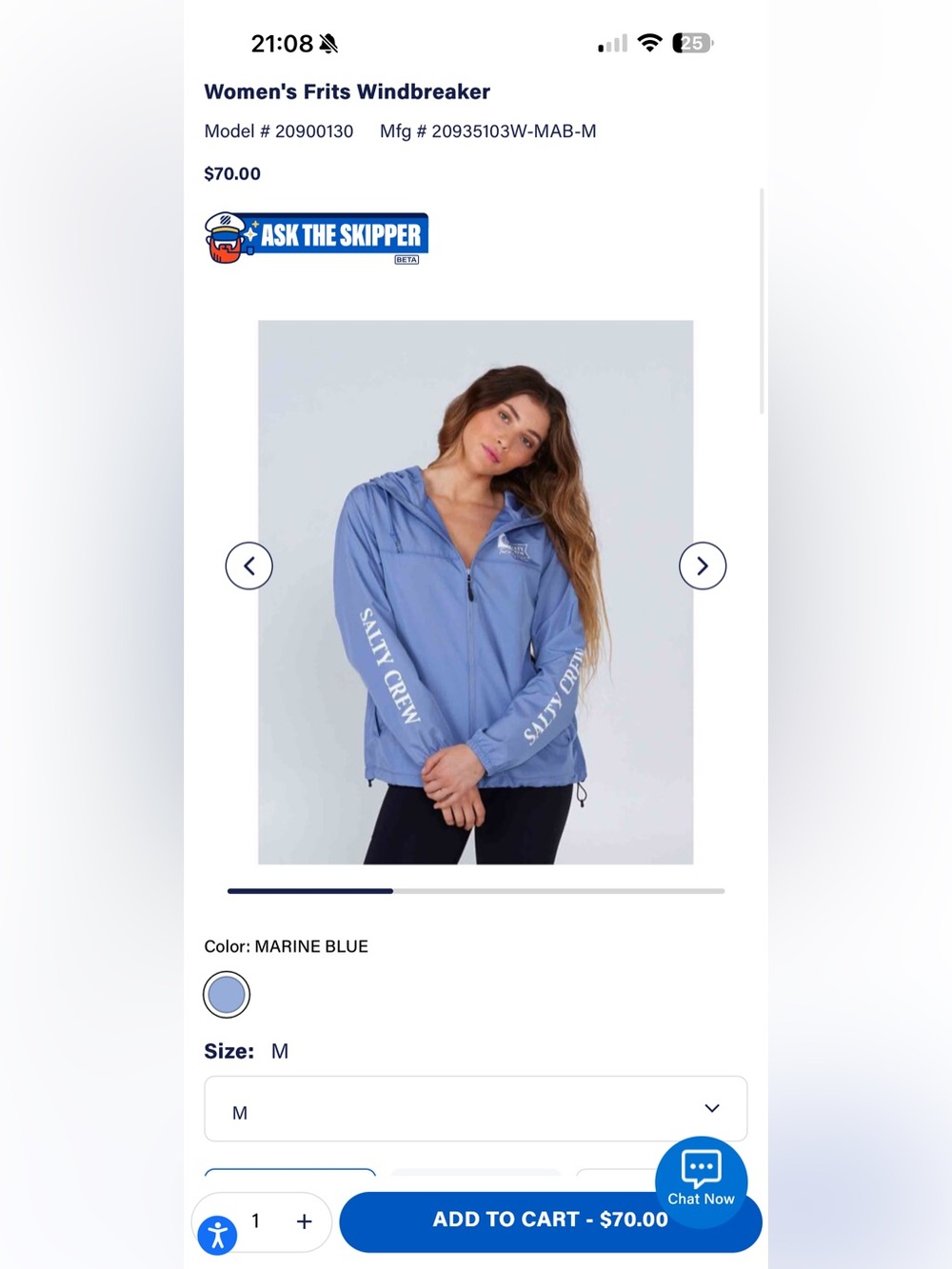 Salty Crew Light Blue Hooded Windbreaker Jacket